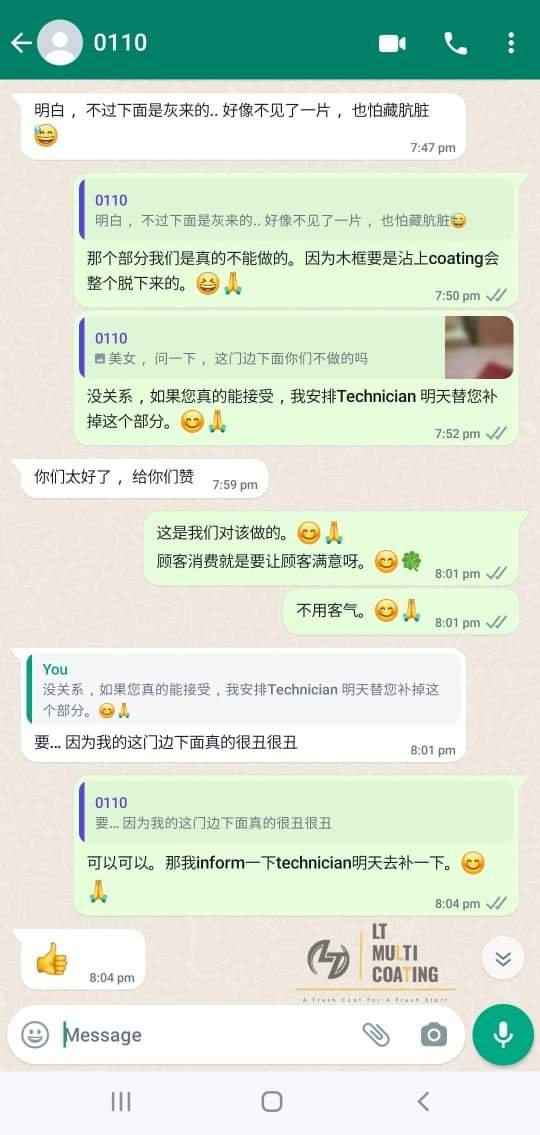 Customer review: Penang bathroom coating and waterproofing service