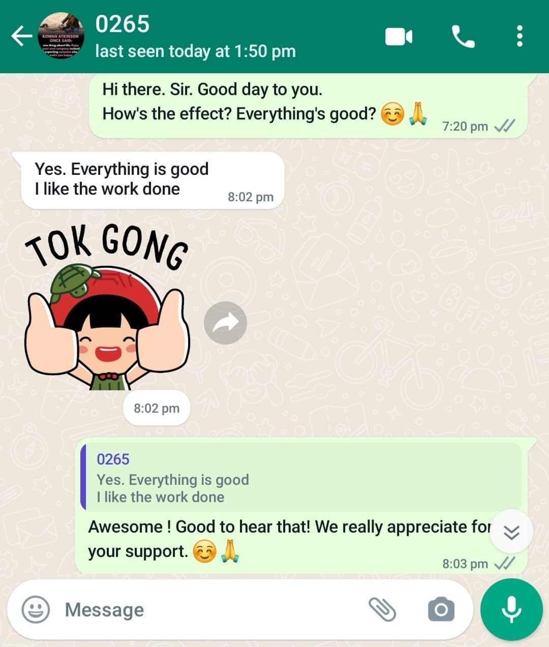 Customer review: surface water leakage stopped without hacking tiles Penang