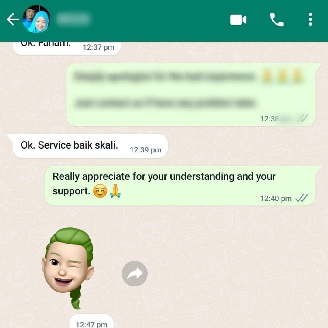 Customer feedback: honest assessment before coating work Penang