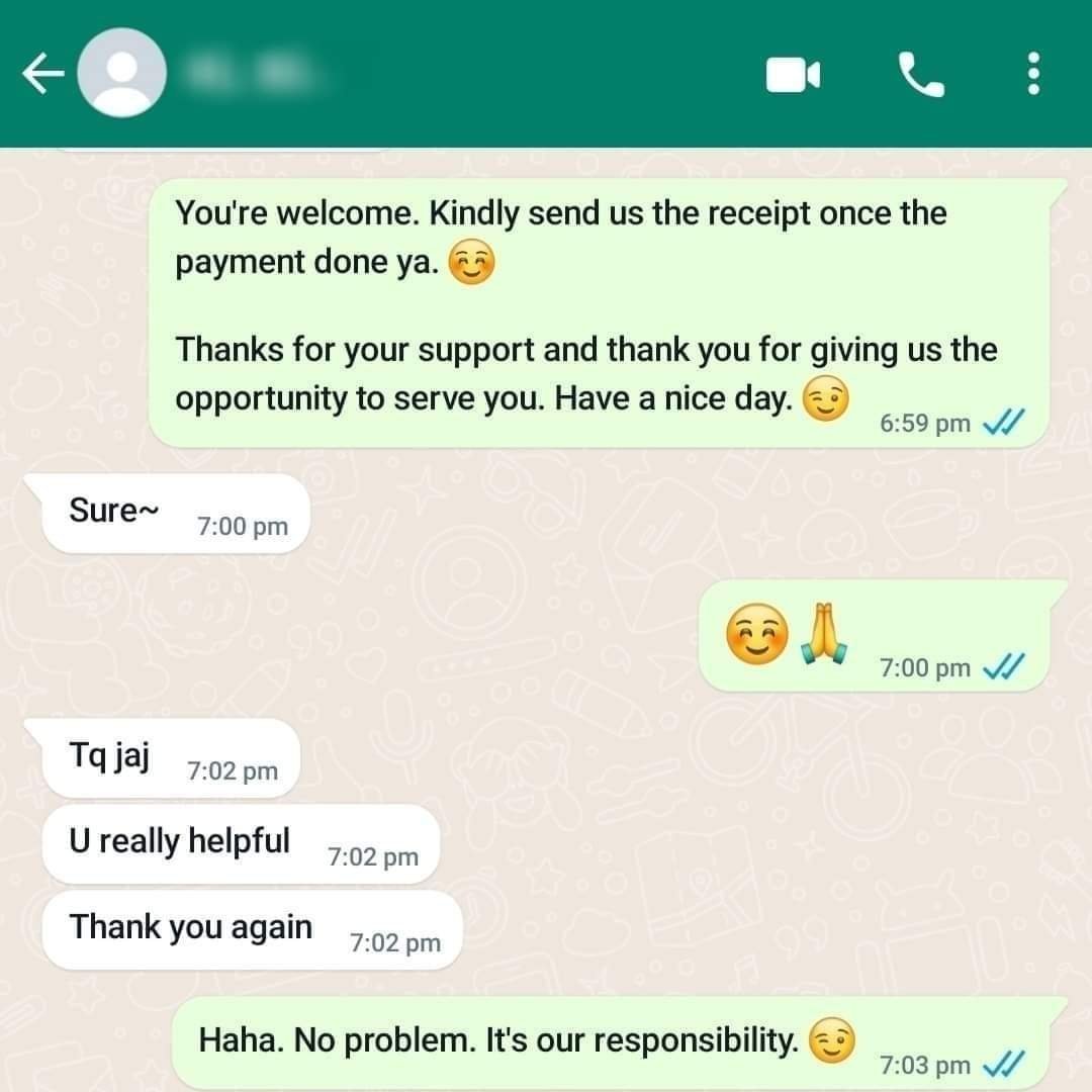 Customer review: waterproof coating for bathroom/toilet leakage in Penang